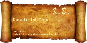 Kocsis Dénes névjegykártya